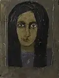 "Friend" Goldfaced series, egg tempera, gold leaf on wood 32X24,5