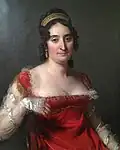 Lady in red wearing a tiara (Private collection)