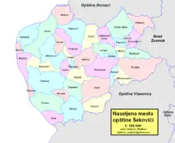 Location of Šekovići