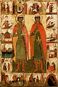 Boris and Gleb with Life, mid-14th century