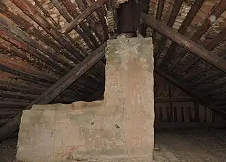 A rafter roof with boarded gable