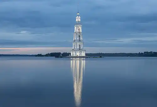 Bell tower at twilight