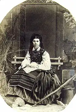 Olena Pchilka weraing the traditional folk dress of Volhynia