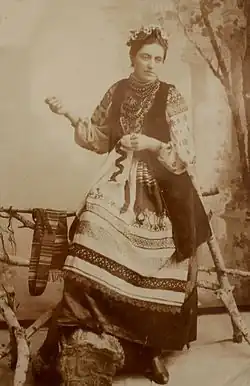 Solomiya Krushelnytska in a Podillian costume, 1892