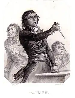 On 9 Thermidor Tallien threatened in the Convention to use his dagger if the National Convention would not order the arrest of Robespierre.[402]