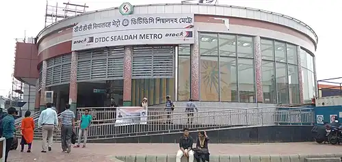 Unique round shaped Sealdah metro station, situated at the place of former tram terminus