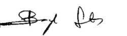 Cursive signature in ink