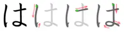 Stroke order in writing は