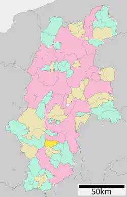 Location of Iijima in Nagano Prefecture
