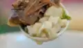 A spoonful of meat and paomo