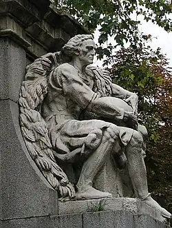 Statue of Columbus, part of the Monument to Cuba,[1] in El Retiro, Madrid
