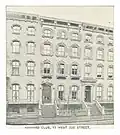 The first Harvard Club of New York, a leased brownstone at 11 West 22nd Street