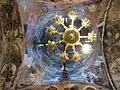 The chandelier and the frescos
