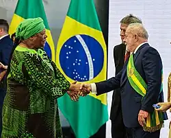 Foreign Minister Naledi Pandor and President Lula da Silva in Brasília; January 2023.