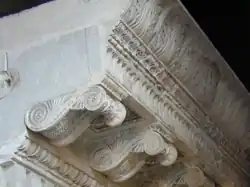 Roman corbels of a modillion cornice from the Temple of Concord (Rome), in the Tabularium (Rome)