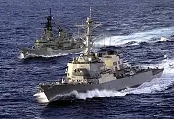 John S. McCain (foreground) and Australian destroyer Brisbane: 19 May 2001