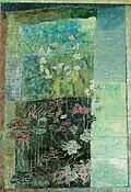 Rose Garden with a Green Background, 1981, Oil on canvas, 72 x 50&nbsp;cm.