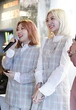 BOL4 in March 2018 Woo Ji-yoon (former) (left) and Ahn Ji-young (right)