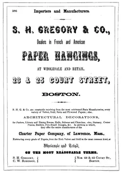 Advertisement, S.H. Gregory & Co., Court St., Boston, 1854