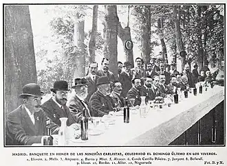 Barrio at a Carlist banquete, 1907