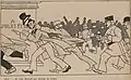 Caricature by Lucien Lacour correcting Aristide Briand in L'Assiette au beurre, March 25, 1911