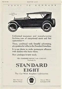 1922 Standard Eight advertisement