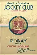 1937 SAJC Adelaide Cup racebook front cover