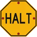 Stop (permitted 'HALT' variant)