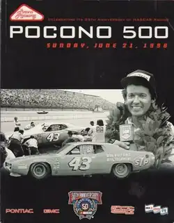 The 1998 Pocono 500 program cover, featuring Richard Petty.