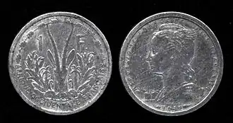 An F.CFA&nbsp;1 coin