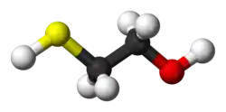 Ball and stick model of 2-mercaptoethanol