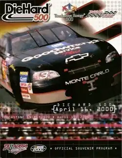 The 2000 DieHard 500 program cover, featuring Dale Earnhardt.