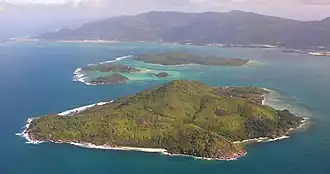 Image 46An aerial view of islands in the Seychelles (from Lists of islands)