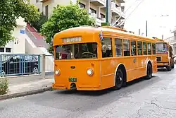 Preserved vintage trolleybus Fiat 656F of Piraeus-Kastella line
