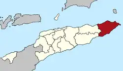 Map of Timor-Leste highlighting the Municipality