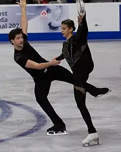 Anastasia Golubeva and Hektor Giotopoulos Moore at the 2024 Skate Canada International