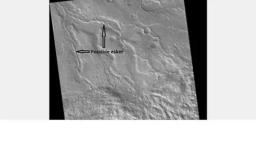 Esker, as seen by HiRISE under the HiWish program.