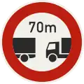 256 – Minimum distance between vehicles (formerly used )