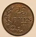 25 centimes coin reverse