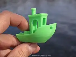A 3DBenchy printed on a fused filament fabrication (FFF) 3D printer