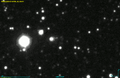 3I/ATLAS moving across a field of stars, as seen by the ESO's Very Large Telescope