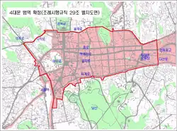 Figure 2. Boundary of the Downtown Seoul in 2000