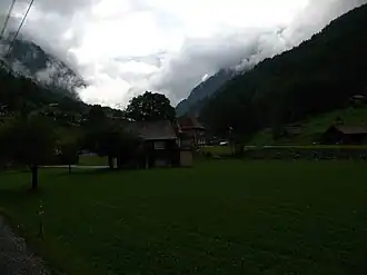 The river Schwarze Lütschine in the village Lütschental