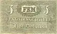 5 Westindiske Dalere - State Treasury (1849).