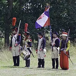 Soldiers of Napoleon's 62ème régiment de ligne and a Mamluk (historical reenactment)