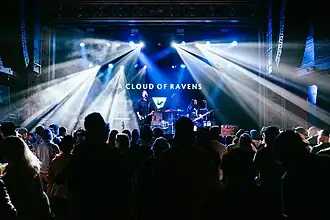 A Cloud of Ravens at Webster Hall, New York City, 2024; from left to right: Matt McIntosh, Beth Narducci
