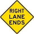 (W4-9) Right Lane Ends (used in New South Wales)