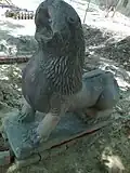 An ancient lion statue recovered from Bhojpur