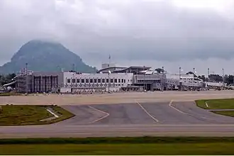 The Airport before reconstruction showing its old terminal, which currently serves domestic flights.