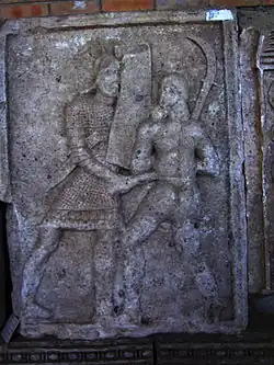 A falx (romphaia) wielded on the Tropaeum Traiani